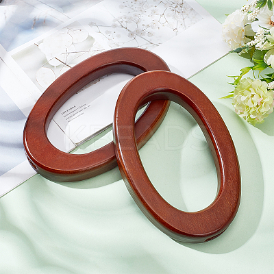 Oval Wood Bag Handle Eyelet Frames FIND-WH0128-77-1