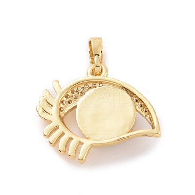 Brass Micro Pave Cubic Zirconia Pendants ZIRC-F136-09G-01-1
