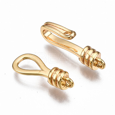 Brass Hook and S-Hook Clasps KK-T063-70G-NF-1