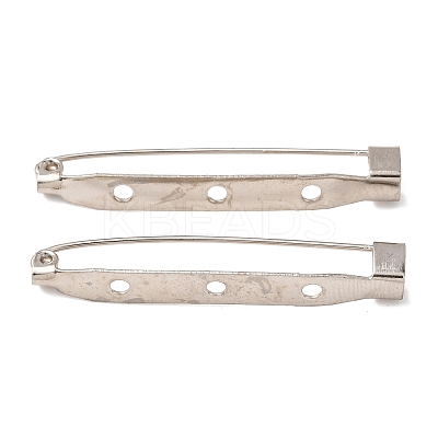 Iron Brooch Pin Back Safety Catch Bar Pins with 3 Holes IFIN-A171-04I-1