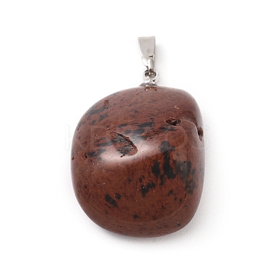 Natural Mahogany Obsidian Pendants G-K302-B03-1