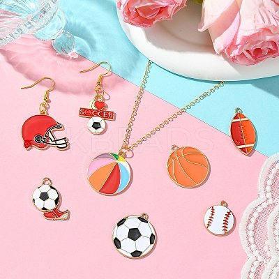8Pcs 8 Styles Alloy Enamel Pendants ENAM-YW0004-26-1