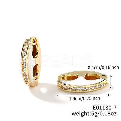 Retro Brass Enamel Hoop Earrings FC5314-6-1