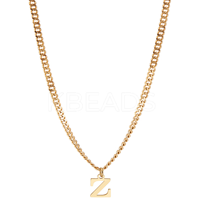 1Pc 304 Stainless Steel Letter Pendant Necklaces NJEW-LP0001-33Z-G-1