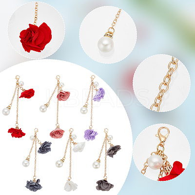 6Pcs 6 Colors Iron Phone Hanging Pendant Decoration AJEW-WR0001-49-1