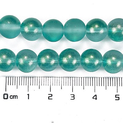 Frosted Transparent Glass Bead Strands GLAA-P065-10mm-08-1