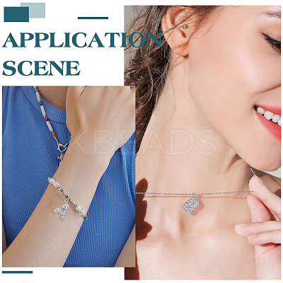 1 Set Alloy Micro Pave Cubic Zirconia Rhinestone Pendants ALRI-SC0001-53-1