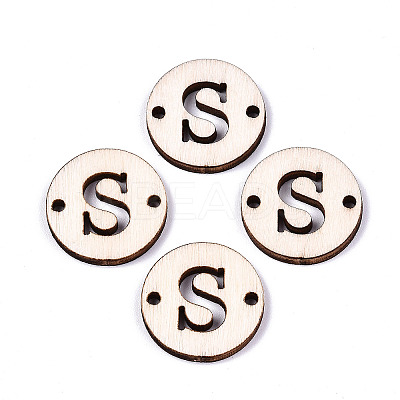 Unfinished Natural Poplar Wood Links Connectors WOOD-S045-140A-01S-1