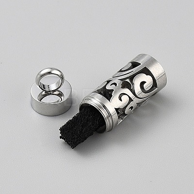 316 Surgical Stainless Steel Box Chain Hollow Column Perfume Bottle Pendant Necklaces NJEW-WH0001-29P-B03-1