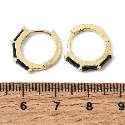 Brass Pave Cubic Zirconia Hoop Earrings EJEW-G471-09G-1
