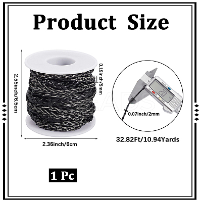 10M Flat Braided Imitation Leather Cords LC-CL0001-04A-1