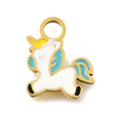 304 Stainless Steel Enamel Charms STAS-K263-88G-1