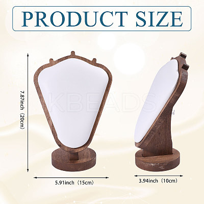 Bust Shaped Wooden Necklace Display Stands NDIS-WH0003-018D-1