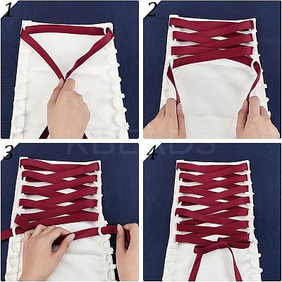 Cloth Cord for Women's Wedding Dress Zipper Replacement SRIB-WH0007-80D-1