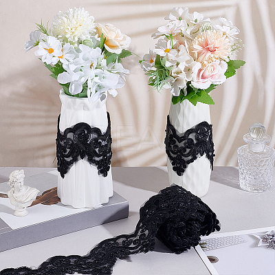 3 Yards Polyester Embroider Flower Lace Trim OCOR-MA0001-47A-1