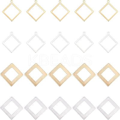40Pcs 4 Style  Rack Plating Eco-friendly Brass Pendants KK-FH0004-06-1
