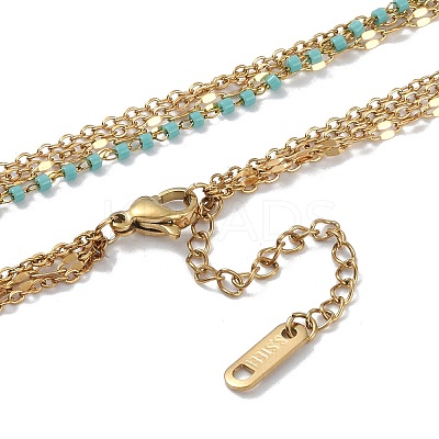 304 Stainless Steel Multi Layered Necklaces NJEW-P302-05G-1