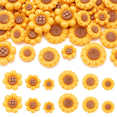 36Pcs 6 Styles Opaque Resin Cabochons RESI-TA0002-96-1