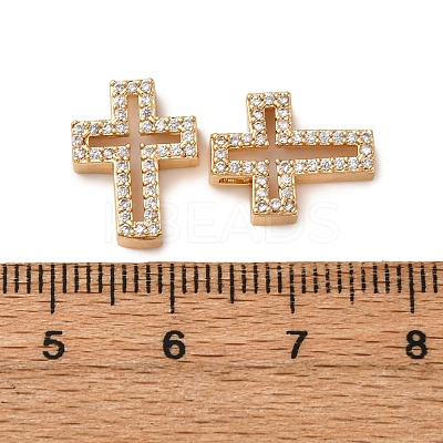 Brass Micro Pave Clear Cubic Zirconia Charms KK-Z112-33G-1