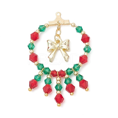 Christmas Themed Handmade Glass Beads Pendants PALLOY-MZ00795-01-1
