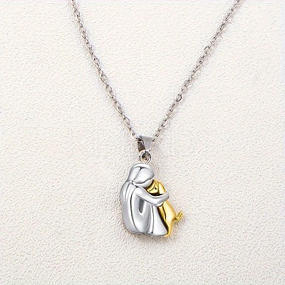 Girl & Dog Zinc Alloy Pendant Necklaces for Women FS-WGDD4A4-03-1