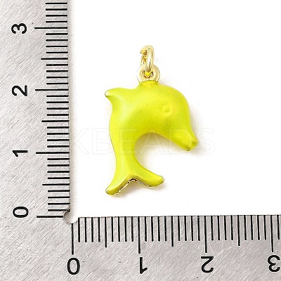 Brass Enamel Sea Animals Pendants KK-I378-14G-B-1