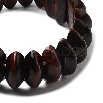 Bicone Natural Red Tiger Eye Beads Stretch Bracelets for Women Men BJEW-C097-05Q-1