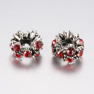 Tibetan Style Alloy Rhinestone European Beads PALLOY-F200-04-1