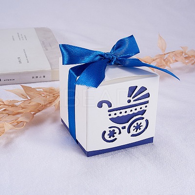 Hollow Stroller BB Car Carriage Candy Box wedding party gifts with Ribbons CON-BC0004-97E-1
