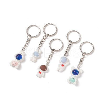 Cute Cartoon Astronaut Resin Pendant Keychain KEYC-JKC00405-1