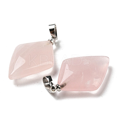Natural Rose Quartz Pendants G-C066-03D-1
