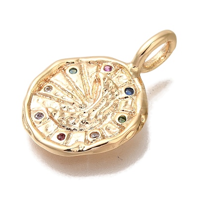 Brass Micro Pave Cubic Zirconia Pendants KK-U038-16G-1