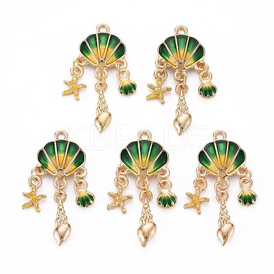 Alloy Enamel Pendants X-ENAM-S126-118A-NR-1