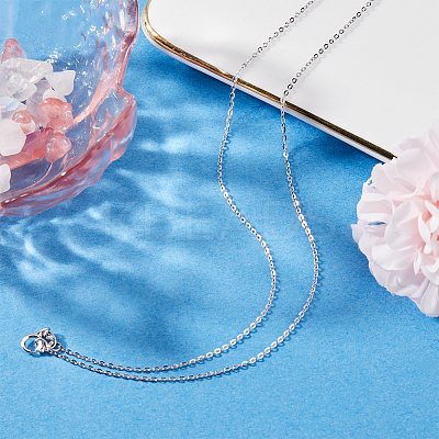1Pc 925 Sterling Silver Cable Chain Necklaces NJEW-BBC0001-14-1
