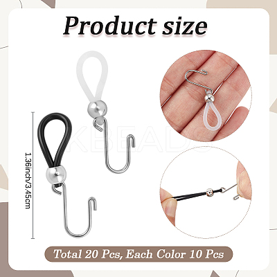 20Pcs 2 Colors Iron Zipper Holder Upper FIND-CP0002-85-1