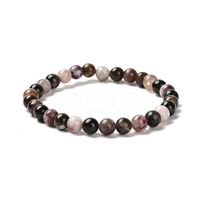 Natural Tourmaline Beaded Stretch Bracelets BJEW-K233-02A-03-1