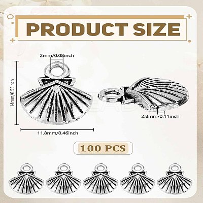 100Pcs Tibetan Style Alloy Charms FIND-LP0006-39-1