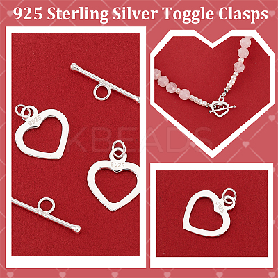 2Pcs 925 Sterling Silver Toggle Clasps FIND-PH0022-60-1