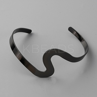Euro Style Iron Cuff Bangles for Women BJEW-WH0817-010B-1