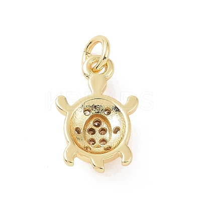 Brass Micro Pave Cubic Zirconia Charms KK-C012-30G-1