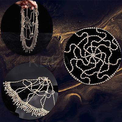 Alloy Rhinestone Mesh Headbands OHAR-WH20007-05G-02-1