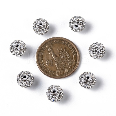 Grade A Rhinestone Pave Disco Ball Beads RB-Q102-12-1