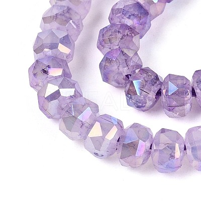 Anti-Tarnish Electroplate Glass Imitation Jade Beads Strands EGLA-T029-6mm-13D-1