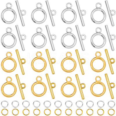 60Pcs 2 Colors Tibetan Style Alloy Toggle Clasps FIND-SP0001-24-1