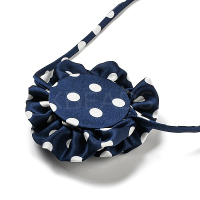 Polka Dot Pattern Fabric Rose Tie Choker Necklaces for Women LS-NJEW-Z022-01B-1