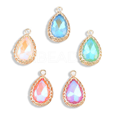 Electroplate K9 Glass Pendants GLAA-N038-46-1