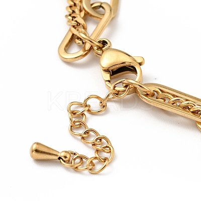 Heart and Round Ball Charm Multi-strand Bracelet BJEW-G639-05G-1