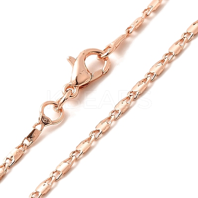 1.5mm Rack Plating Brass Oval Link Chain Necklaces for Women Men MAK-L044-25RG-1
