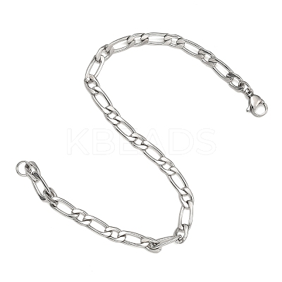 Tarnish Resistant 304 Stainless Steel Figaro Chain Bracelets BJEW-I274-03S-1
