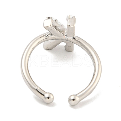 Rack Plating Brass Open Cuff Rings for Women RJEW-F162-01P-K-1